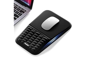 VAYDEER Ergonomic Mouse Pad with Wrist Support – Memory Foam Mouse Mat with Massage Design for Pain Relief, Non-Slip PU Base, Soft Lycra Surface for Wireless, Optical & Laser Mouse-Black