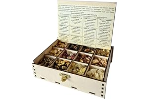HEILKRÄUTER MANUFAKTUR Räucherbox Geschenkbox mit 12 Sorten Räuchermischungen Die Weisheit der Welt, Feng Shui Chi 14 x 10 x 4 cm