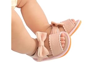 Siyova Scarpe Neonata Sandali Princess Bowknot Carino Neonata Scarpe Primi Passi con Suola Morbida PU Antiscivolo Principessa Bambina Scarpine da Casual Passeggio Bimba