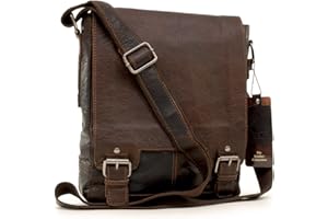 Ashwood - Messenger Bag - Laptop/iPad A4 Size - Cross Body/Shoulder/Work Bag - Genuine Leather - 8342 - Brown