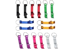 HEEDPEIUR 16 Stück Flaschenöffner Schlüsselanhänger Aluminium Bierflaschenöffner Mini Bier Getränkebehälter öffner Pocket mit Metall Schlüsselanhänger 8 Farben Bottle Opener für Verschiedene Getränke Flasche