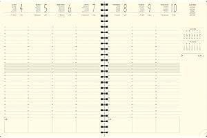 Exacompta 27822E - Recharge agenda de bureau Eurotime 27S spiralé - 21 x 27 cm - Semainier janvier à décembre 2026 - Papier ivoire