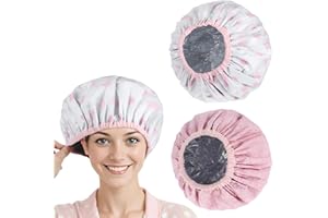 JIEYAO Wodoodpornych, głęboko odżywiających, termicznych czepków do włosów i pielęgnacji długich grubych włosów, do użytku w domu i salonie