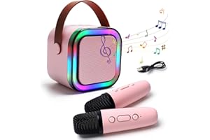 FULLOVE Microfono Bambini per 6 7 8 Anni: Karaoke con Microfono Bluetooth per Bambina Ragazzo 4 5 6 Anni Regalo Microfono Karaoke per Bambini dai 4 ai 12 Anni Canta Tu Karaoke per Bambina(2 Mic Rosa)