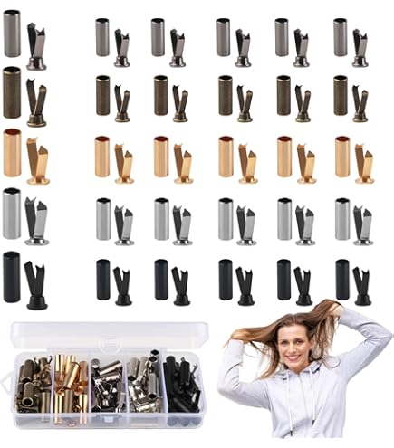 Lot De 10 Bloqueurs De Cordon Avec Trou 8 Mm - Noir, Plastique Et Métal - Pour Organiser Câbles Et Fils