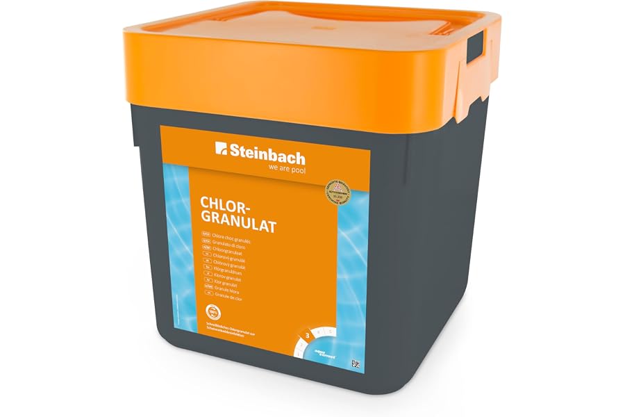 Steinbach Poolpflege Chlorgranulat - 0751205TV00-5 kg - Schnelllöslich - Effektiv - Neutralisierend - auch für Erstdosierung 
