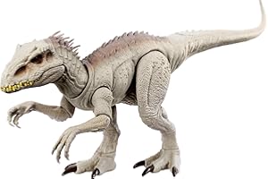 Mattel Jurassic World Figurine Dinosaure Indominus Rex 53 Cm, Gamme Combat Camouflage, Lumières Et Sons, Claquement Mâchoire Et Mouvement Cou, Jeu Numérique, Jouet Enfant, A Partir De 4 Ans, HNT64