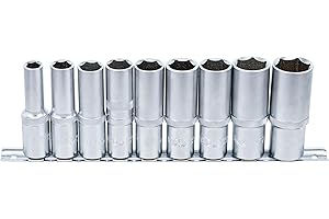 BGS 2223 | Juego de llaves de vaso hexagonal, largas | entrada 12,5 mm (1/2") | 10 - 24 mm | 9 piezas