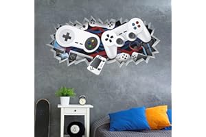 ANHUIB 3D Game Wall Stickers,Gamer Wall Sticker for Bedroom for Boys,Gaming Stickers for Wall,Game Wall Decal,Video Game Wall Mural,Controller Xbox Wall Sticker for Nursery Playroom Teenage Kids Room