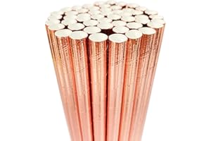 MORNEVE Słomki do smoothie, słomki papierowe o szerokości 9 mm do smoothie, grubsze koktajle, słody, koktajle mleczne, bąbelki mleczne, herbata, ziarno, sok, owocowy, ekologiczna, słomka do picia, prysznic dekoracje weselne, 66 szt., różowe złoto