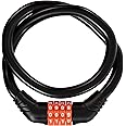 AllExtreme EXBCL06 Multipurpose 4 Digit Security Resettable Combination Coiling Bike Cable Lock Anti-Theft Protection Bicycle Number Locks (Orange)