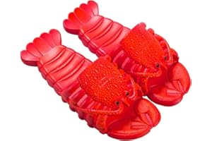 Giugio Sandalias de pescado, zapatillas de pescado y langosta, unisex, divertidas, chanclas de baño para hombre o mujer, verano fresco, piscina, zapatillas antideslizantes para interior y exterior