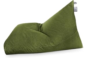 HAPPERS Pouf pyramide XL Naylim mat vert pour extérieur avec rembourrage inclus