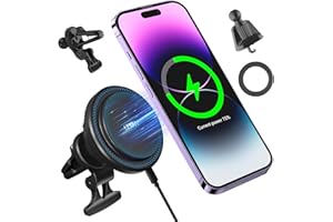 LTSKY 15W Magnet handyhalterung Auto mit Ladefunktion für iPhone 15/14/13/12 Serie,【automatischer Kühlung】 Magnet ladegerät Auto für iPhone 15 14 13 12 Pro Max Mini Plus