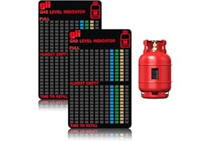 UNILLEA 2 Pièces Indicateur de Niveau de Gaz Magnétique, Compatible avec les Bouteilles de Gaz Propane et Butane, Indicateur de Niveau pour Réchauds, Barbecues, Camping et Caravanes