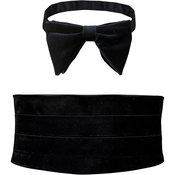 Set Fascia Da Smoking Uomo - 3 Pezzi Con Papillon E Fazzoletto Taschino | Regolabile, Poliestere - Foto 6