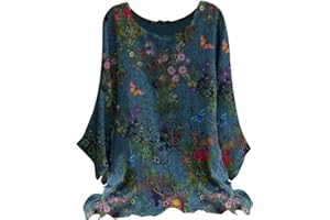 SDERG White Vest Tops for Women, Solid Color Printed Shirt for Womens Casual Autumn Winter Long Sleeves Tops Round Neck Tee Tunic Flower Loose Side Blouse Casual V Neck Christmas Jumper