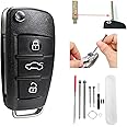 3 Buttons For Audi A3 A4 A6 A7 Q7 Quattro TT Key Fob with Audi Key Fob Cover with Pins Removal Tools