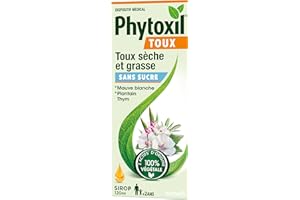 PHYTOXIL TOUX SANS SUCRE - Dispositif médical - Sirop 120ml - Soulage la toux sèche et toux grasse - Protège la gorge des irritations - Thym - Mauve blanche - Plantain - A partir de 2 ans