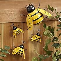DEARBIRDER Decorazione da giardino in metallo con formica Set di 5 Scultura murale colorata di insetto carino Decorazione artistica in metallo colorato per interni ed esterni