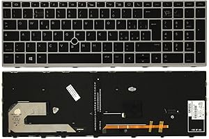 CLICK HELP Tastiera Notebook Compatibile con HP EliteBook 850 G5 (Frame Silver) con Puntatore RETROILLUMINATA