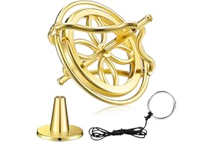 Gulfmew Giroscopio de Metal Antigravedad Giroscopio de Precisión Juguete de Equilibrio Educativo Regalo para Aliviar Estrés para Niños Adultos (Dorado)