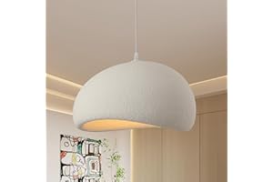 HVKVHVY 40 Lampada a sospensione moderna da cm per sala pranzo E27, lampadario conchiglia bianco, lampada soffitto Wabi-Sabi, stile giapponese apparecchio di illuminazione forma nido d'uccello isola cucina