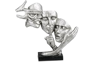 FORMANO Ekskluzywna dekoracyjna rzeźba biustu dekoracyjna figura ze sztucznego kamienia w kolorze czarnym/srebrnym wysokość 37cm