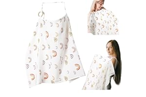 GSrenyu Breastfeeding Cover Baby Nursing Cover, Breathable Cotton Baby Breast Feeding Covers Nursing Shawl, Adjustable Strap Soft Muslin Cotton for Stroller Coverall Car Seat Blanket
