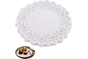Jecdfs 200pcs Round Paper Doilies, 11cm Round Paper Placemats,tortenunterlage rund,für Hochzeiten, Geburtstage, Kuchen, Desserts, Tischdekoration, Einweg-Spitzendeckchen