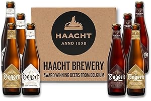 Brauerei Haacht Tongerlo Bier-Box - 8 x 33cl - Bier Geschenke für Männ und Frauen, Belgisches Bierpaket - Schenken Sie ein belgisches Biererlebnis.