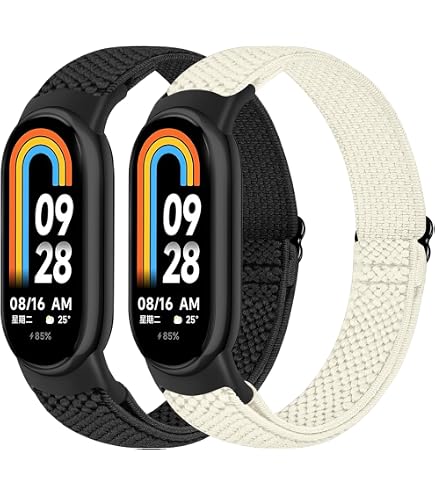 Lot De 2 Bracelets En Nylon Pour Xiaomi Mi Band 8 Et 9 – Respirant, Réglable, Confortable – Hommes Et Femmes