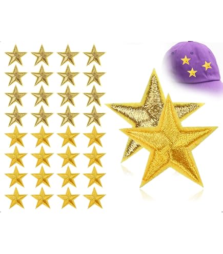 16 Parches Termoadhesivos De Estrellas Con Strass - Tamaños 2/4/6 Cm, Dorados, Para Planchar En Ropa Y Tela
