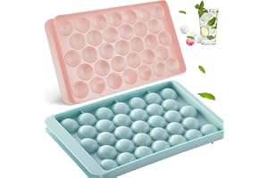Isbitsformar, isbitsbehållare, 2 st, rund BPA-fri för frys | Plast BPA-fri rund form, 2 st 66 isbitar lock, rund isbitsform k