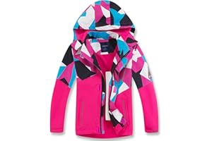 LAUSONS Chaqueta Impermeable Camuflaje Cortaviento con Forro para Niño