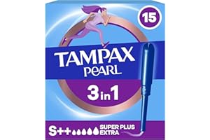 Tampax Pearl Super Extra Plus Tampones Con Aplicador, 15 Unidades