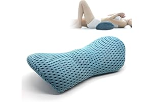 ‎EDUMOV Edumov Lendenwirbelkissen, Ergonomisches Rückenkissen, Memory Foam Lendenkissen Auto, Komfort Rückenstützkissen zur Druckentlastung, Rückenpolster für Bett/Stuhl/Autositz/Bürostuhl (Blau)