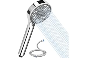 RWSRW Doccino per Doccia con 2m Tubo Doccia Soffione Doccia con 5 Tipi di Getto Doccetta Universale Risparmio Idrico Anticalcare Doccino per Doccia,Capelli,Animali,Bambini