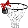 Official Size (45 Centimeter) Basketball Ring, Hoop, White Net and Wall Mounting Fixings. Suitable for Adults and Children