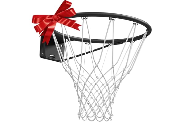 Taille Officielle (45 cm) Basket-Ball Anneau, Filet et Fixations de Montage Mural Créoles. Convient pour Les Adultes et Les Enfants