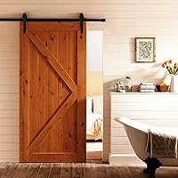 YORKING Schiebetürbeschlag set Schiebetürsystem Schiebetürbeschlag Laufschiene Edelstahl 200cm für Durchgangstüren