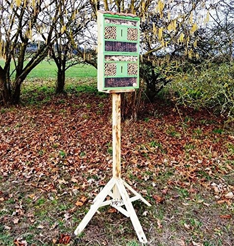 insektenhotel, mit Holzrinde-Naturdach, FDV-HOST-OS moosgrün grün natur nistkästen Schmetterlinge Bienen Marienkäfer als Ergänzung zum Meisen nistkästen Meisenkasten oder zum Vogelhaus Vogelfutterhaus Futterstation für Vögel Insektenhäuschen – insektenhotels, insektenhotel für ökologische biologische natürliche Blattlausbekämpfung, Marienkäferhaus-Marienkäfer-Marienkäferkasten-Schmetterlingshaus-Schmetterlinge,Gartendeko - 3