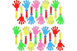 XAZTR 24 Pack Hand Clappers, 18.5cm Mini Hand Clappers Plastic Hand Clappers Noisemakers, Colorful Party Noise Maker Toys Cheer Clapping Hands for Game, Birthday Party, Gift Supplies