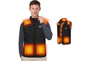Journeyside Chaleco Calefactable Hombre Mujer, Chaleco TéRmico Electrico 3 Niveles de Temp 11 Zonas de Calefacción,Chaqueta Calefactable USB,Chaleco Calefactor para Senderismo Esquí(No Incluye Pilas)