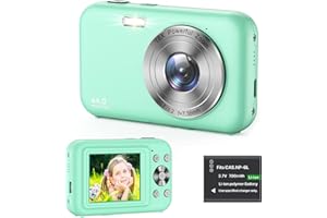 UMIPYIZA Appareil Photo Numérique Compact, 1080P 44MP Appareil Photo Enfant avec 16X Digital Zoom et Flash, Rechargeables Appareil Photo pour Enfant,Adolescent, Adulte, Débutant (Vert)