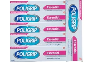 Poligrip Crema fijadora esencial para dentaduras postizas, 40 g (paquete de 6)