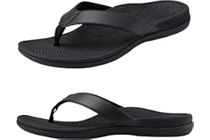 Everhealth Women's Orthotic Flip Flops Arch Support Sandals, Comfort Arch Flip Flop Slides for Plantar Fasciitis Flat Feet Heel Pain, Non-Slip Supportive Ladies Beach Walking Toe-Post Sandal