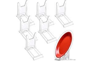 GOIEHIR 6 Pezzi Espositore Regolabile in Acrilico, Plastica Porta Piatti da Esposizione, Espositori Trasparenti, per Esposizione di Foto, Piatti, Segnaposti, Libri di Cucina