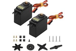 yusvwkj 2 PCS MG995 Servo Motor Control Angle 180°Metal Gear Servo Waterproof Digital High Speed Torque Servo Motor for RC Airplane Helicopter Mechanical Arm Car
