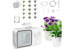 comeder Automatic Watering System, Indoor USB Plant Self Watering Device, Holiday Automatic Drip Irrigation System Kit with 30-Day Programmable Timer & LED Display, for Potted Plants Balcony